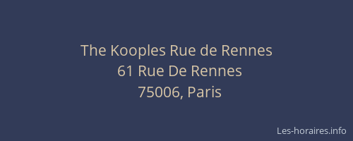 The Kooples Rue de Rennes