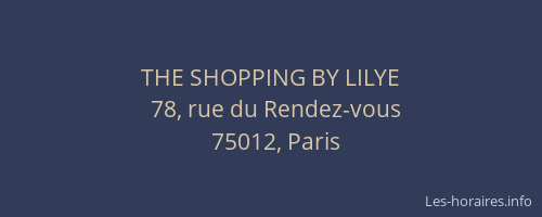 THE SHOPPING BY LILYE