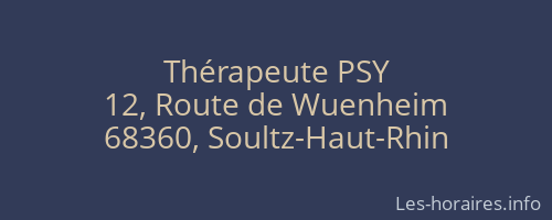 Thérapeute PSY