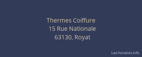 Thermes Coiffure