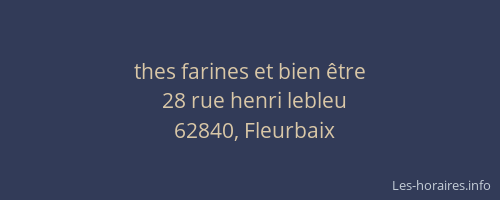 thes farines et bien &ecirc;tre