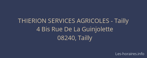 THIERION SERVICES AGRICOLES - Tailly