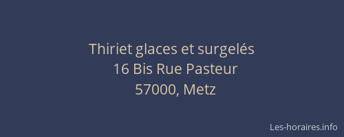 Thiriet glaces et surgelés