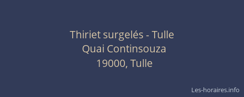 Thiriet surgelés - Tulle