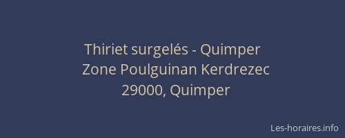 Thiriet surgelés - Quimper