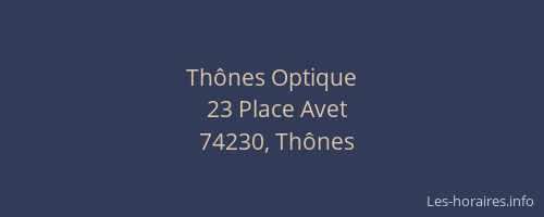 Th&ocirc;nes Optique