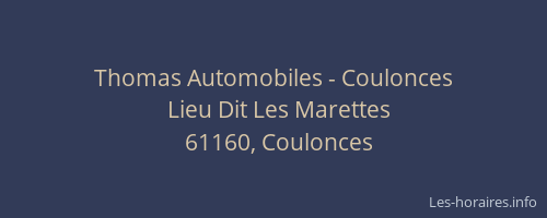 Thomas Automobiles - Coulonces