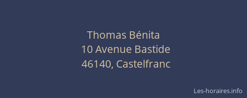 Thomas B&eacute;nita