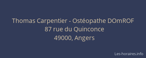 Thomas Carpentier - Ostéopathe DOmROF