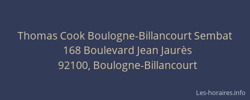 Thomas Cook Boulogne-Billancourt Sembat