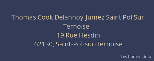Thomas Cook Delannoy-Jumez Saint Pol Sur Ternoise