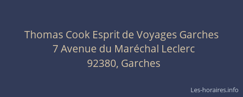 Thomas Cook Esprit de Voyages Garches
