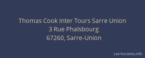 Thomas Cook Inter Tours Sarre Union