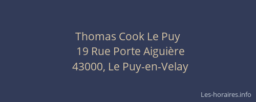 Thomas Cook Le Puy