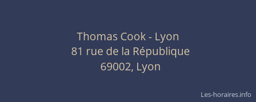 Thomas Cook - Lyon