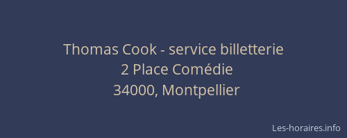 Thomas Cook - service billetterie