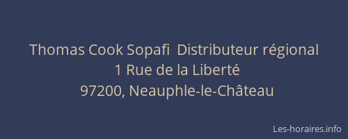 Thomas Cook Sopafi  Distributeur r&eacute;gional