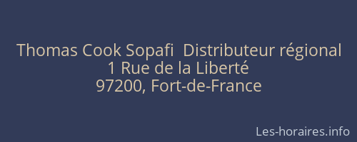 Thomas Cook Sopafi  Distributeur régional