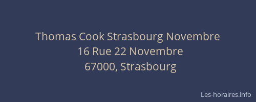 Thomas Cook Strasbourg Novembre