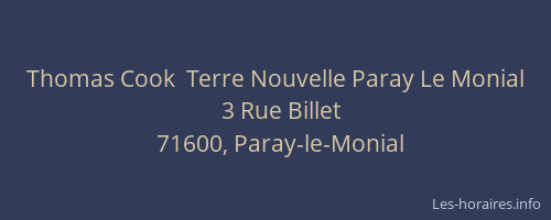 Thomas Cook  Terre Nouvelle Paray Le Monial