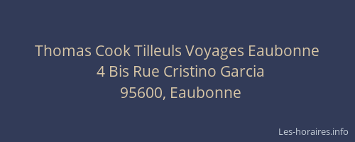 Thomas Cook Tilleuls Voyages Eaubonne