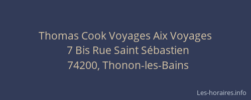 Thomas Cook Voyages Aix Voyages
