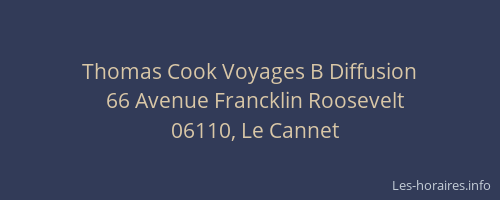 Thomas Cook Voyages B Diffusion
