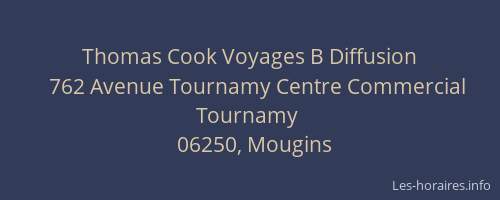 Thomas Cook Voyages B Diffusion