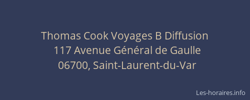 Thomas Cook Voyages B Diffusion