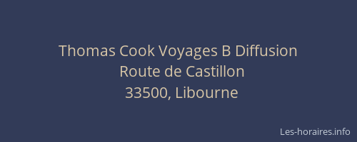 Thomas Cook Voyages B Diffusion