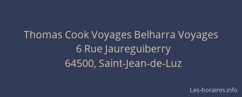 Thomas Cook Voyages Belharra Voyages