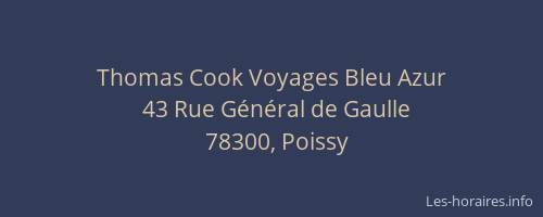 Thomas Cook Voyages Bleu Azur
