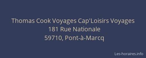 Thomas Cook Voyages Cap'Loisirs Voyages