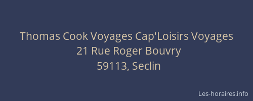 Thomas Cook Voyages Cap'Loisirs Voyages