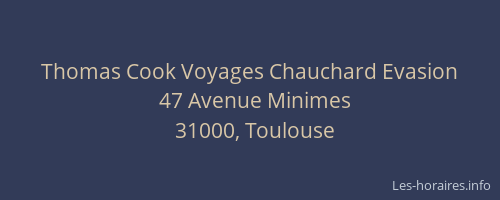Thomas Cook Voyages Chauchard Evasion