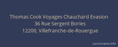 Thomas Cook Voyages Chauchard Evasion