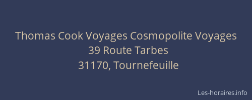 Thomas Cook Voyages Cosmopolite Voyages