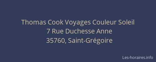 Thomas Cook Voyages Couleur Soleil