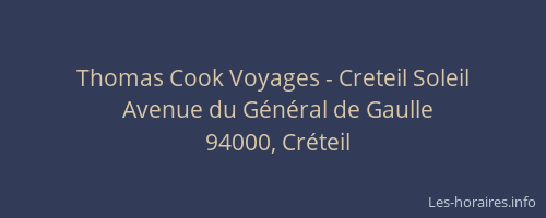 Thomas Cook Voyages - Creteil Soleil