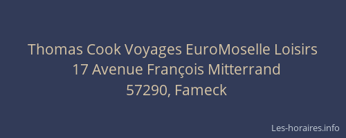 Thomas Cook Voyages EuroMoselle Loisirs