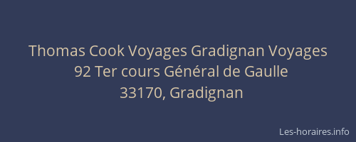 Thomas Cook Voyages Gradignan Voyages