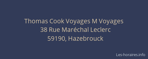 Thomas Cook Voyages M Voyages