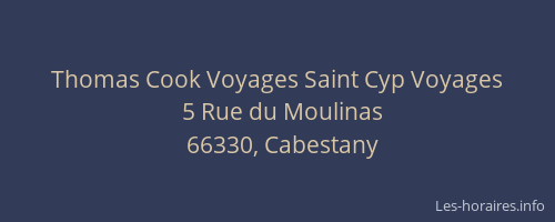 Thomas Cook Voyages Saint Cyp Voyages