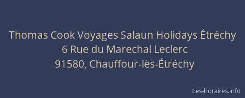 Thomas Cook Voyages Salaun Holidays Étréchy