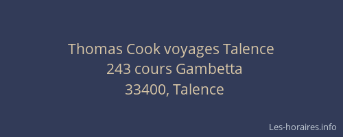 Thomas Cook voyages Talence