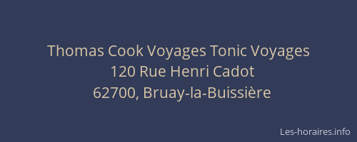 Thomas Cook Voyages Tonic Voyages