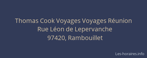 Thomas Cook Voyages Voyages R&eacute;union