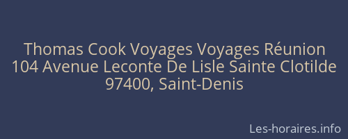 Thomas Cook Voyages Voyages Réunion