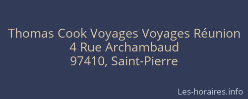 Thomas Cook Voyages Voyages Réunion