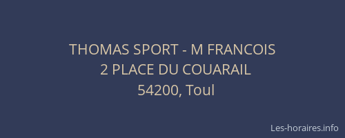 THOMAS SPORT - M FRANCOIS